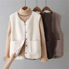 Women's Sherpa Button-Up Vest Gilet – V-Neck