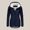 Women's Sherpa-Lined Hooded Quilted Jacket Fleece Winter Coat