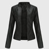 Women's Jacket – Faux Leather High-Collar Biker