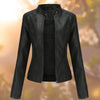 Women's Slim-Fit Zip-Up Moto Faux Leather Jacket