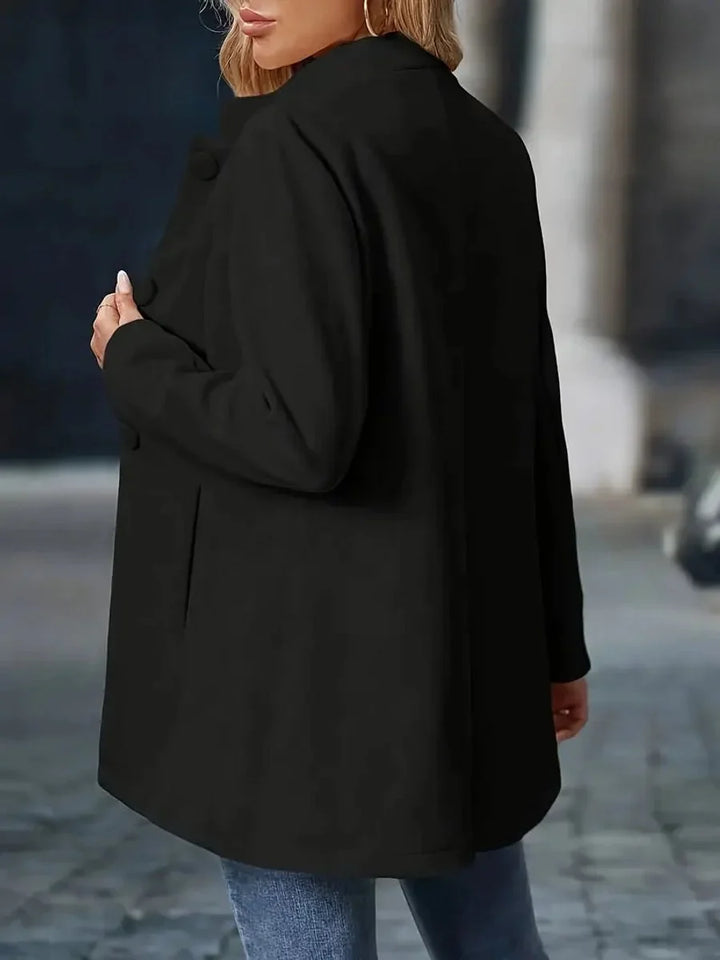 Women's Stand-Collar Button-Front Longline Blazer Coat