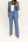 Women's Tailored Blazer And Straight-Leg Trousers Matching Set