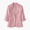 Women's Blazer – Lightweight Linen-Blend 3/4-Sleeve