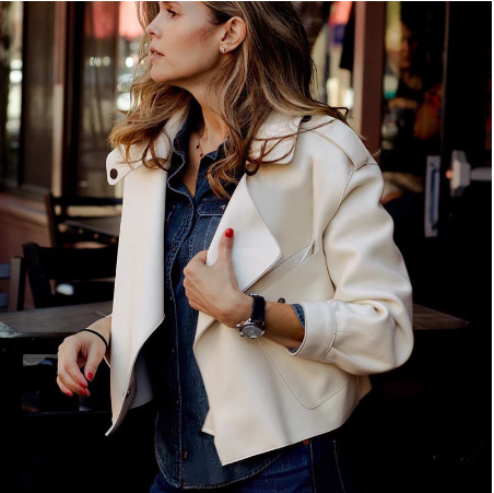 Women's Trench Coat – Cropped Double-Breasted