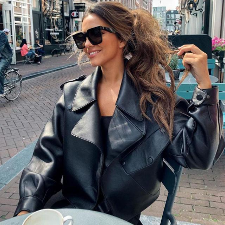 Women's Trench Coat – Cropped Double-Breasted
