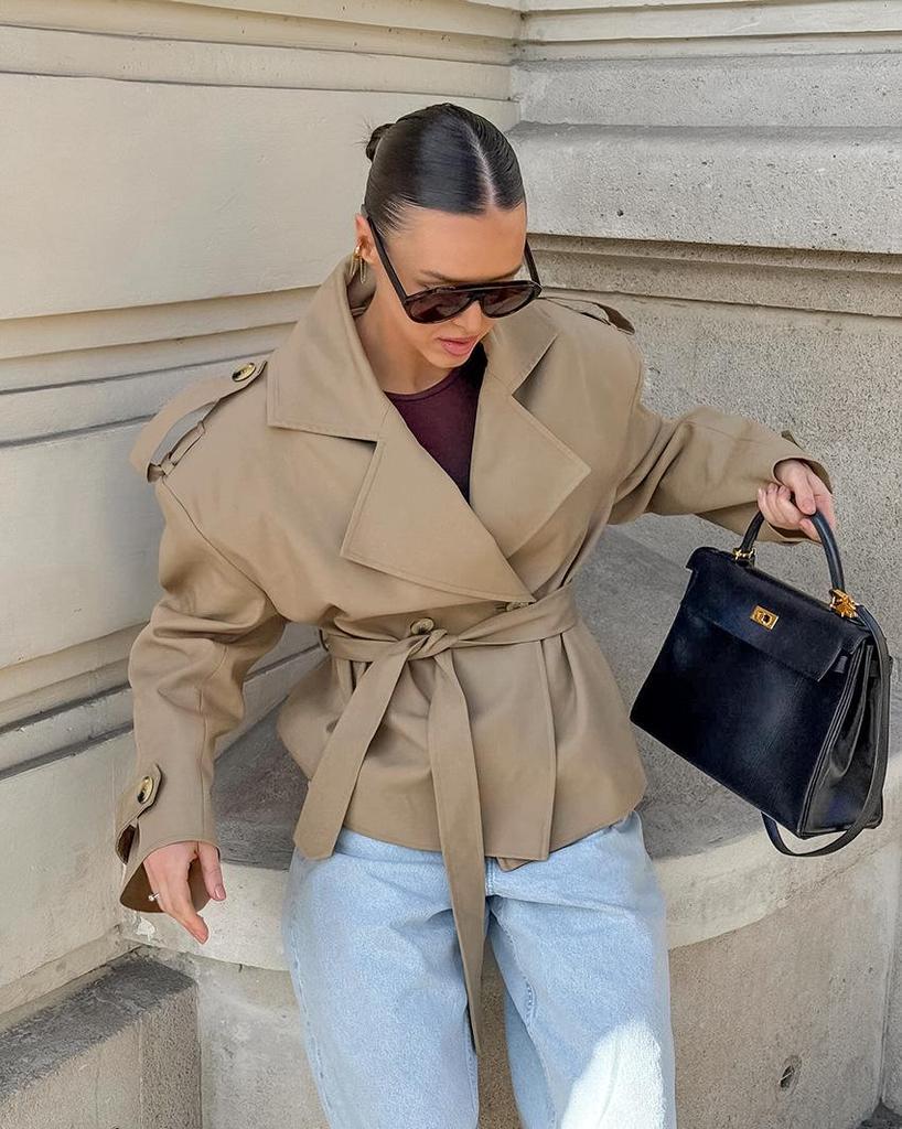 Women's Trench Coat – Belted Double-Breasted