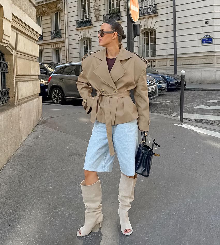 Women's Trench Coat – Belted Double-Breasted