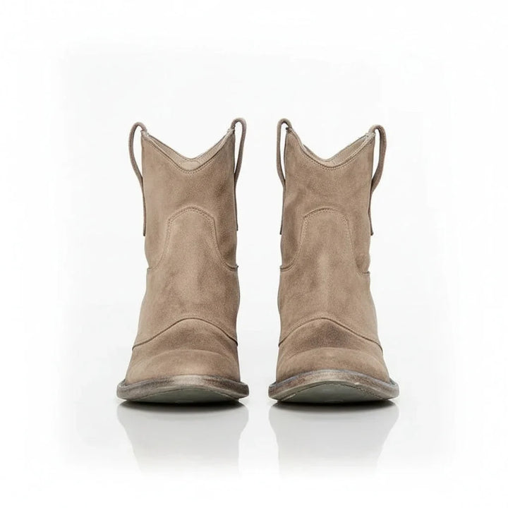 Women's Vintage Cowboy Ankle Boots – Pointed Toe And Block Heel