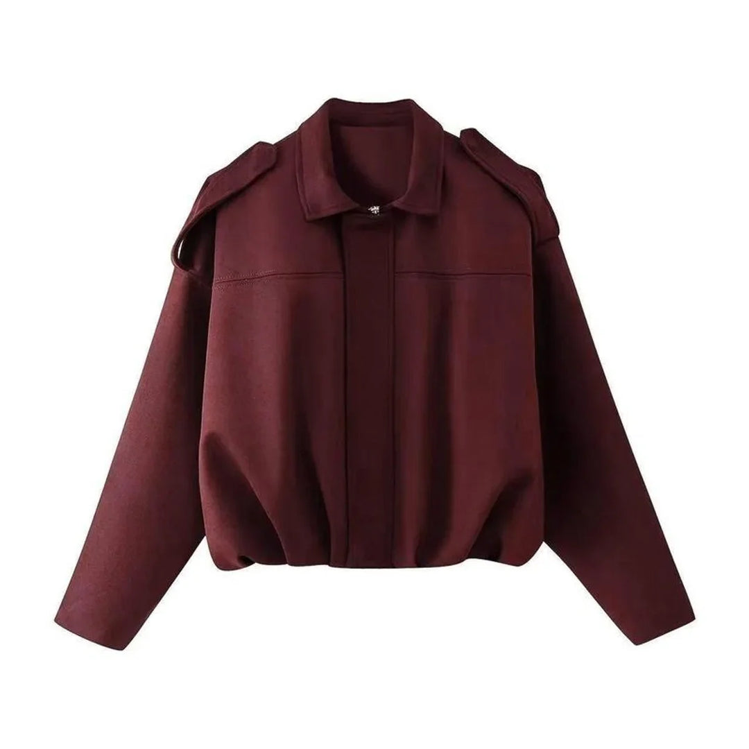 Women's Vintage-Inspired Oversized Faux Suede Bomber Jacket