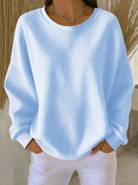 Women's Waffle Knit Sweater – A Relaxed Fit And Long Sleeves