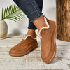 Women's Warm Fur-Lined Slip-On Ankle Boots – Thick Sole And Moc-Toe Stitching