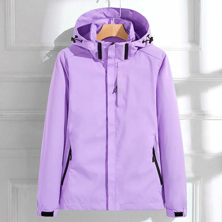 Women's Waterproof Hooded Adjustable-Fit Rain Jacket