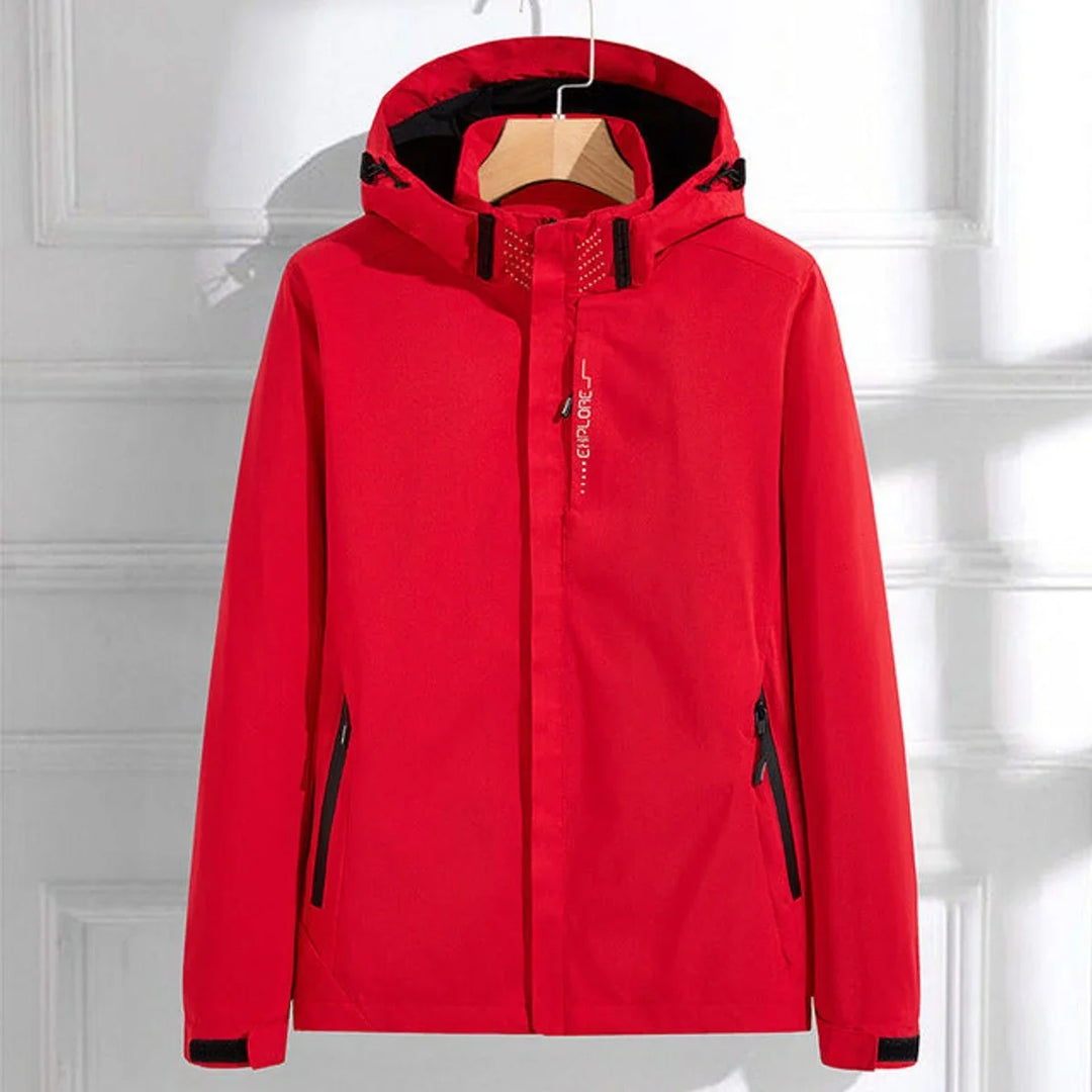 Women's Waterproof Hooded Adjustable-Fit Rain Jacket