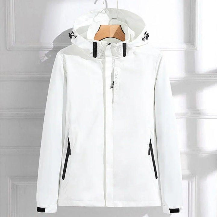 Women's Waterproof Hooded Adjustable-Fit Rain Jacket