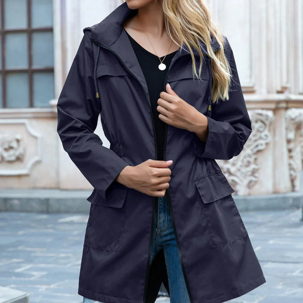 Women's Zip Front A-Line Outdoor Waterproof Jacket
