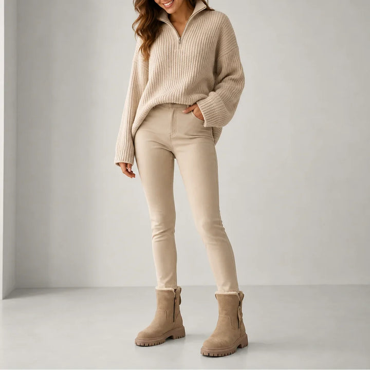 Women's Winter Ankle Boots | Faux Fur Lined Chunky Sole Boots