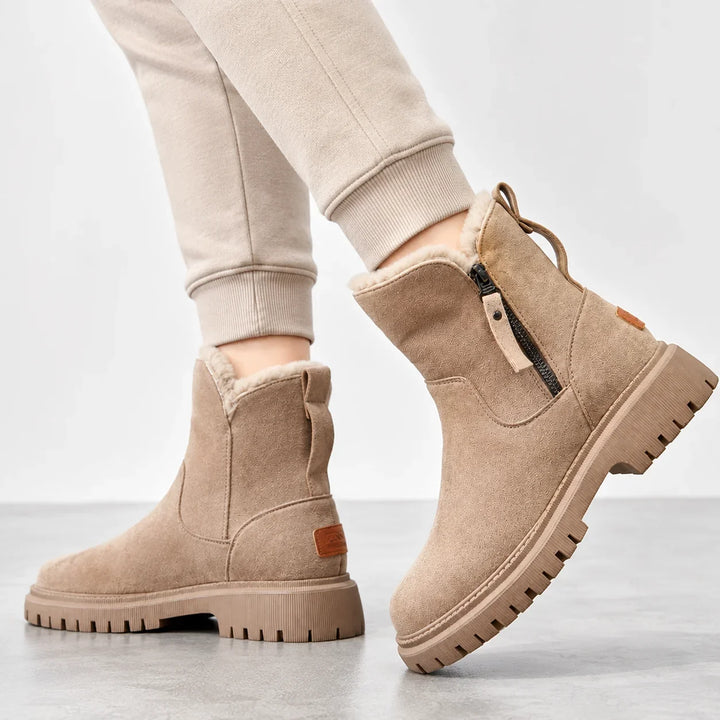 Women's Winter Ankle Boots | Faux Fur Lined Chunky Sole Boots