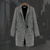 Women's Winter Houndstooth Wool Coat – Single-Button Closure