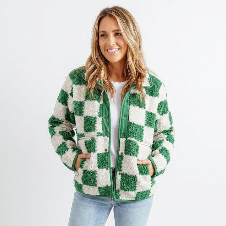 Women's Jacket – Checkerboard Textured Winter
