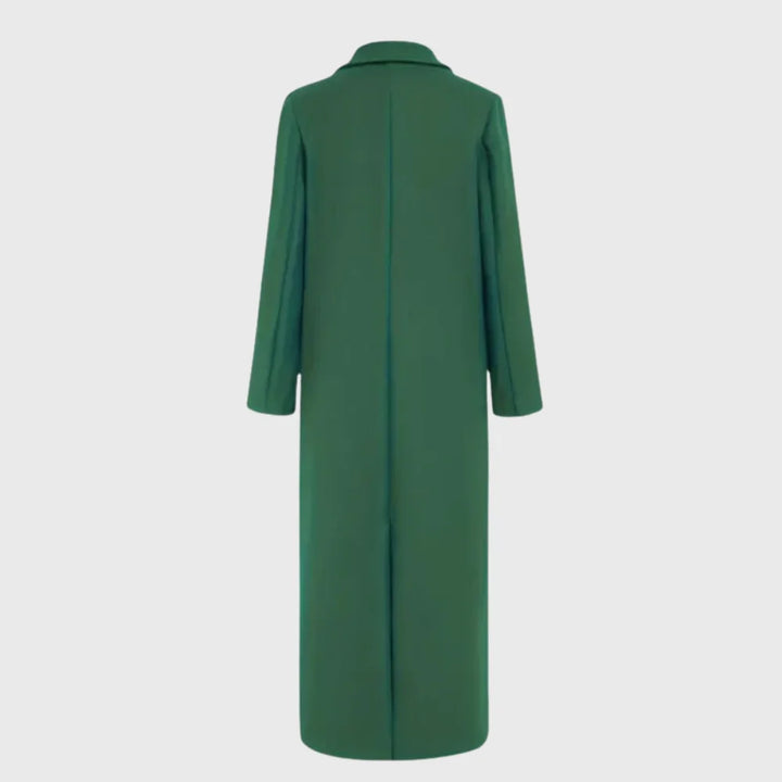 Women's Winter Longline Double-Breasted Wool Coat – Notched Lapel