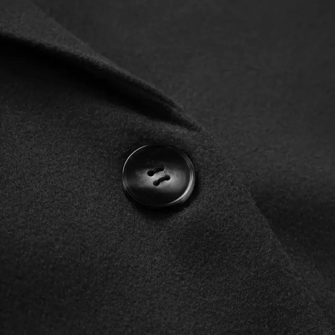 Women's Winter Longline Double-Breasted Wool Coat – Notched Lapel
