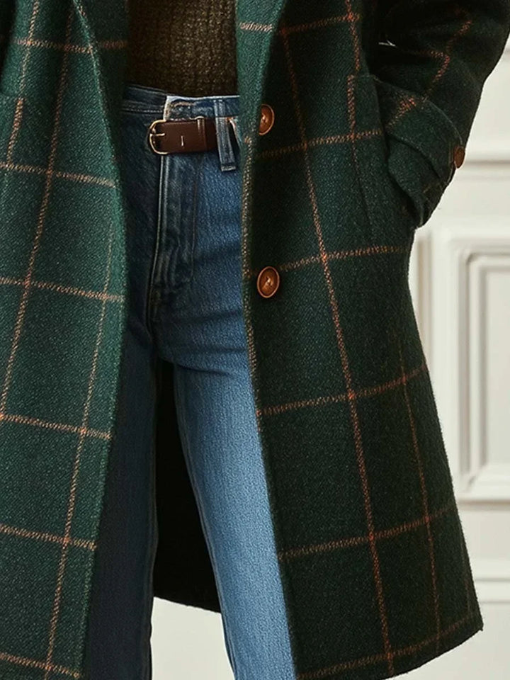Women's Wool Check Coat