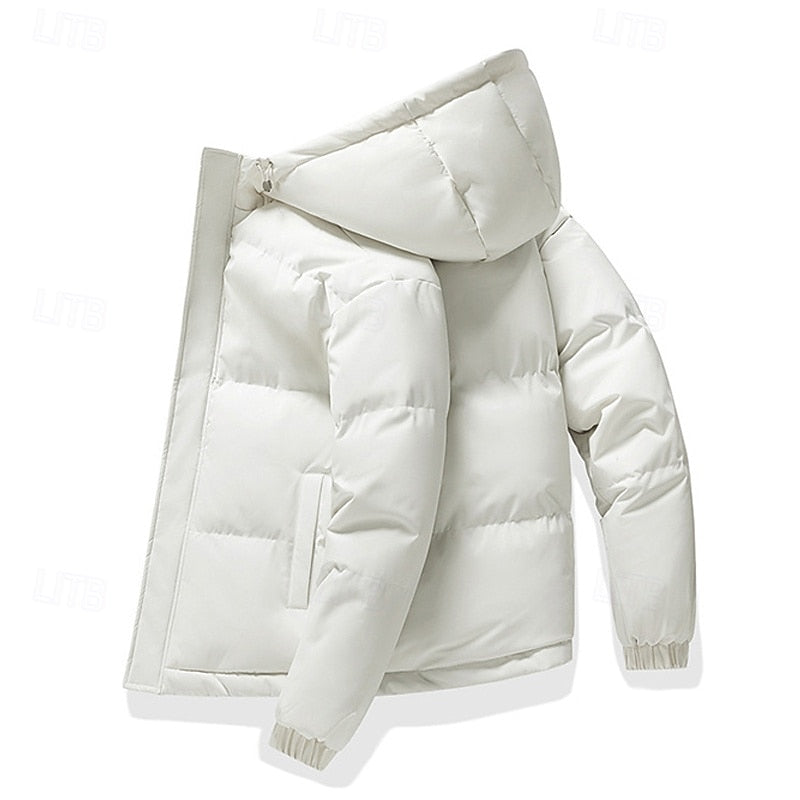 Relaxed Padded Jacket with Adjustable Hood and Roomy Pockets