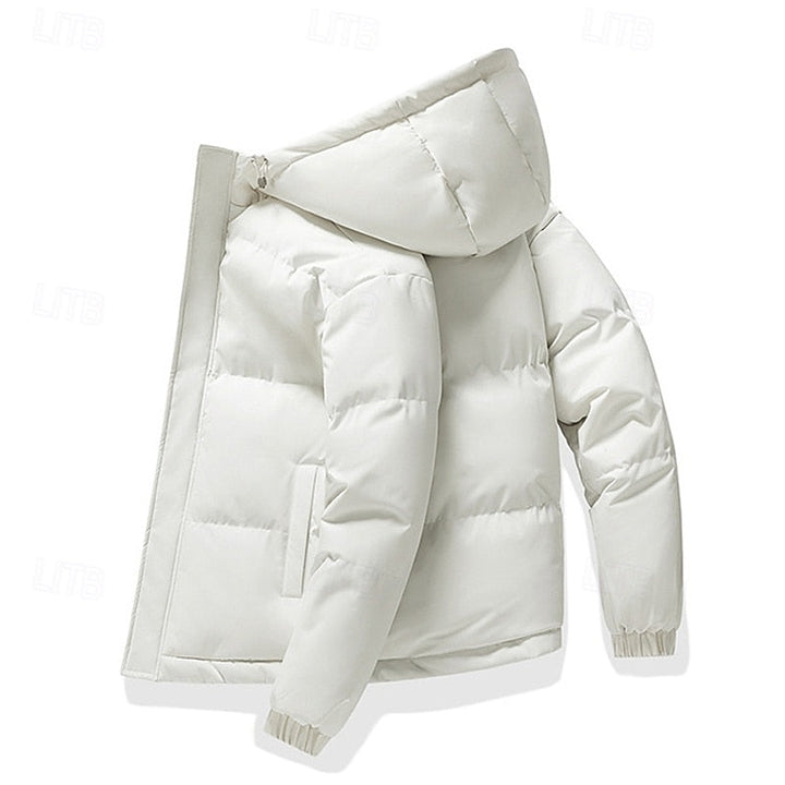Relaxed Padded Jacket with Adjustable Hood and Roomy Pockets