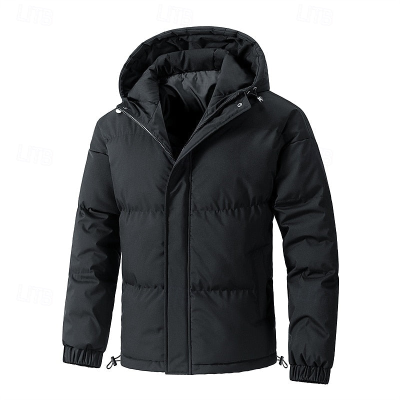 Relaxed Padded Jacket with Adjustable Hood and Roomy Pockets