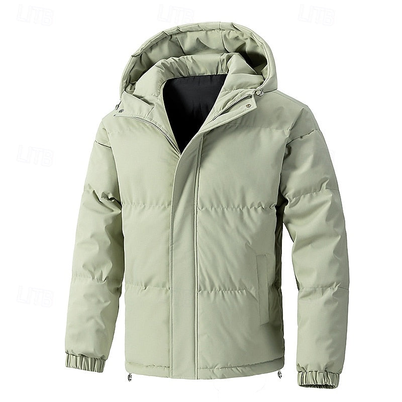 Relaxed Padded Jacket with Adjustable Hood and Roomy Pockets