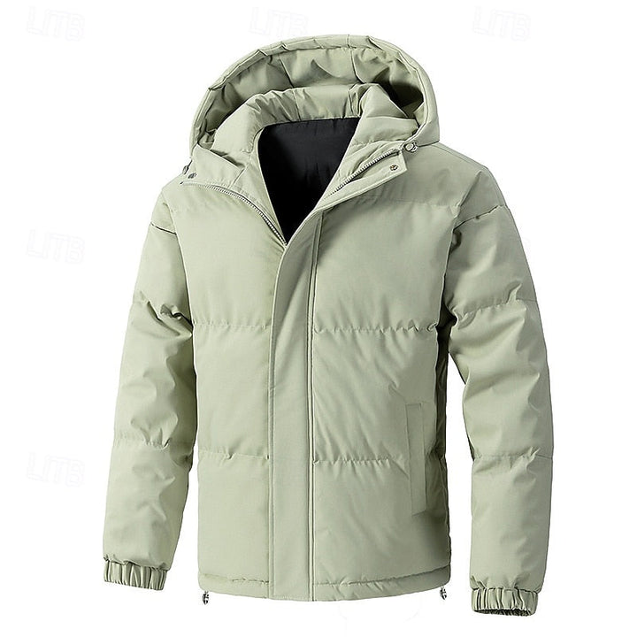 Relaxed Padded Jacket with Adjustable Hood and Roomy Pockets