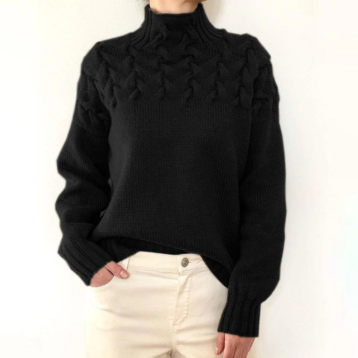 Women's Jumper – Cable-Knit Roll-Neck Relaxed