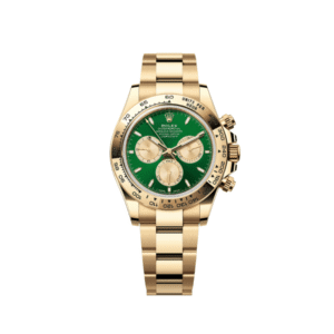 2025 Rolex Daytona 126508 Yellow Gold Bright Green and Golden Dial