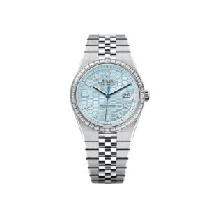 2025 Rolex Land-Dweller 127386TBR Platinum Ice Blue Dial Diamond Bezel