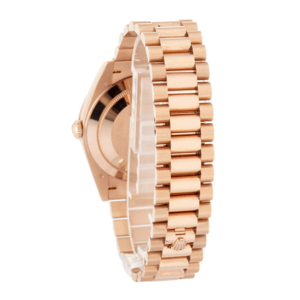 Rolex Day-Date 40 Rose Gold Olive Roman Dial Diamond Bezel 2024 - Image 6