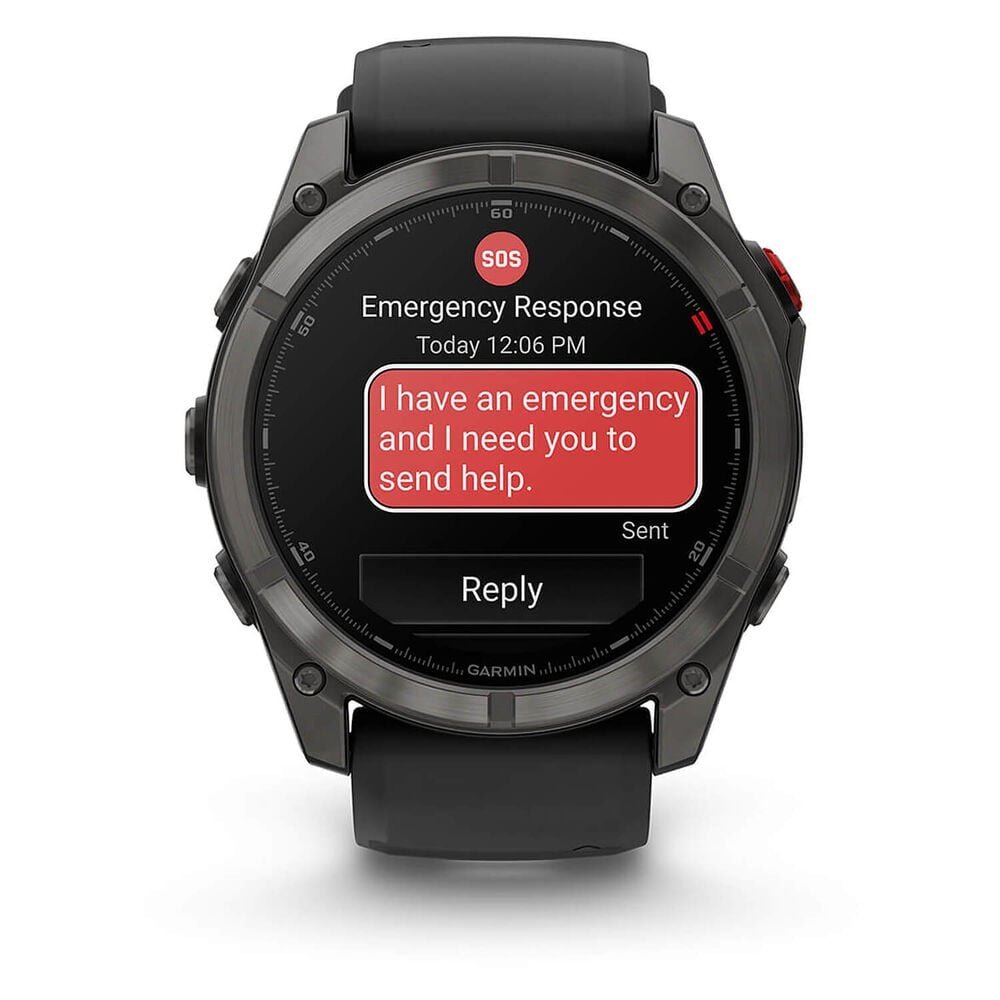 Garmin fenix 8 Pro AMOLED 51mm Carbon Grey DLC Titanium Case Black Silicon Strap Watch - Image 4