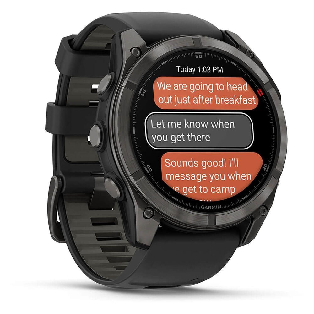 Garmin fenix 8 Pro AMOLED 51mm Carbon Grey DLC Titanium Case Black Silicon Strap Watch - Image 5